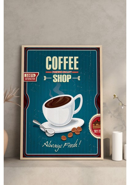 ☕ Retro Kahve Durağı – Çerçeveli 3’lü Mdf Tablo Seti (Ahşap Çerçeveli) CRV1020 23 x 32 modelleri