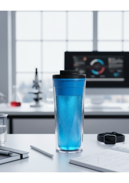 350 ml Opak Seri Turkuaz Çift Katmanlı Mug Isıya Dayanıklı Kahve & Çay Bardağı