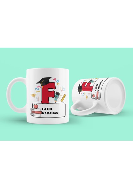 F Harfi ile Başlayan Öğretmenler Için Özel Tasarım Hediyelik Baskılı Kupa Bardak modelleri