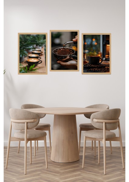 ☕ Doğal Kahve Anları – 3’lü Mdf Uv Baskılı Tablo Seti (3 Ebat Seçeneği) CRVS1024 13 x 17 fiyatları