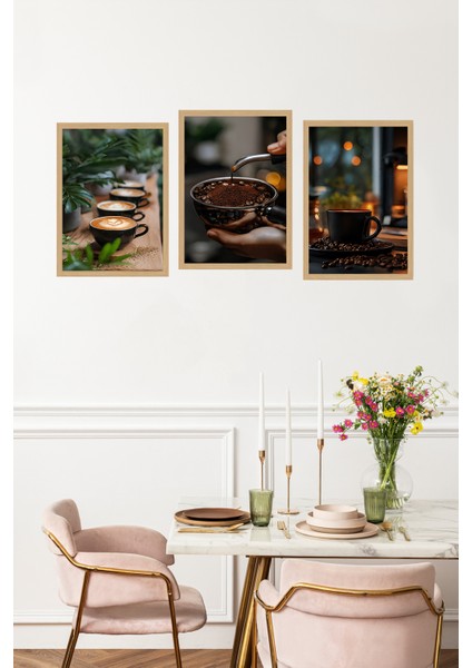 ☕ Doğal Kahve Anları – 3’lü Mdf Uv Baskılı Tablo Seti (3 Ebat Seçeneği) CRVS1024 13 x 17 fırsatları