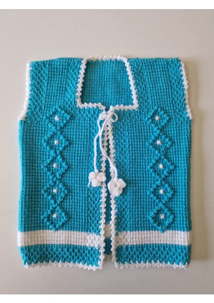 El Örgüsü 18 Ay Kız Bebek Yeleği