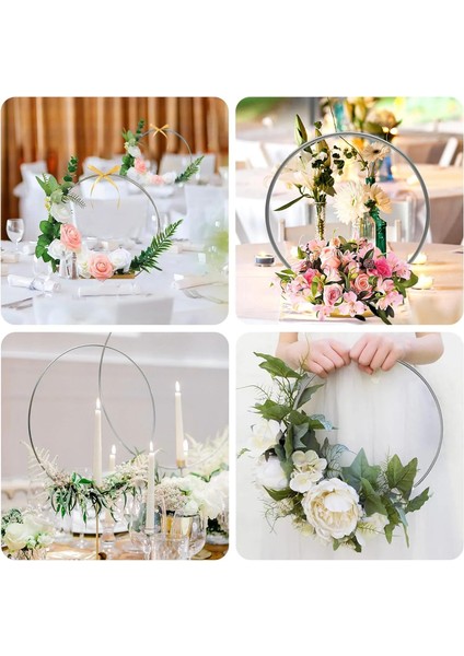 Makrome Halkası Seti –5 Li Set (10-38CM) Çiçek Çelenk, Kapı ve Makrome Duvar Süsü Yapımı Için