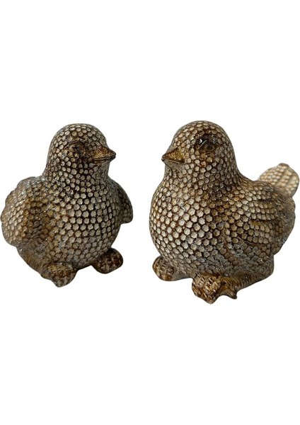 1260 Yaldızlı Kuşlar Dekoratif Ikili Set Biblo fiyatları