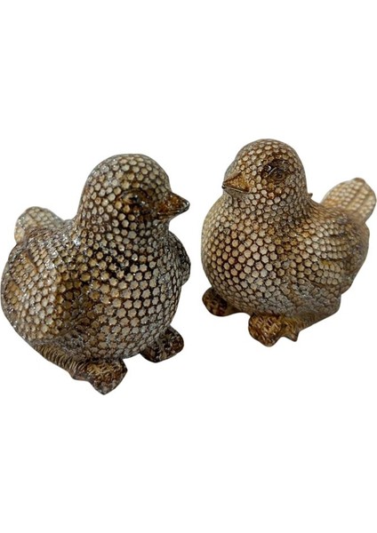 1260 Yaldızlı Kuşlar Dekoratif Ikili Set Biblo indirimleri