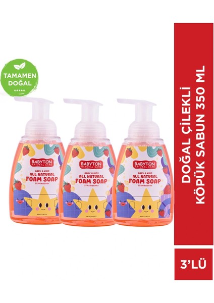 Doğal Çilekli Köpük Sabun 3'lü Set 350 ml