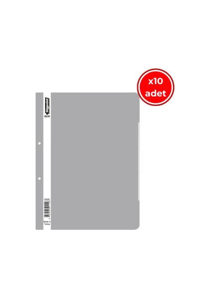 Telli Dosya, 10 Adet, 50'li Paket, 180 A4 Kapasiteli, Gri