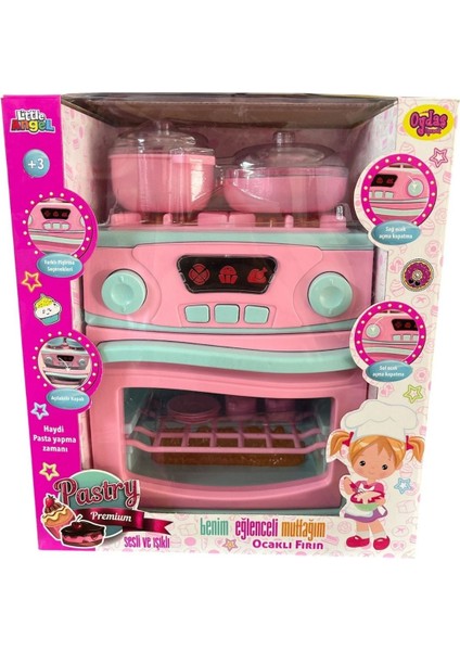 Oydaş Oyuncak Sesli Işıklı Pilli Ocaklı Fırın Seti 2609-PEMBE