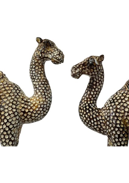 1260 Yaldızlı Develer Dekoratif Ikili Set Biblo fiyatları