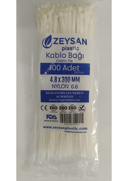 Plastik Cırt Kelepçe 4,8X300 200 Adet 2.paket