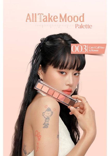 Pigmentli, 5 Farklı Dokulu Far Paleti PERIPERA All Take Mood Palette 003 Can I Call You A Flower