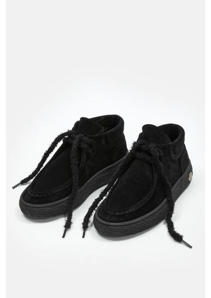 Yanelis Siyah Süet Hakiki Deri Kadın Bot