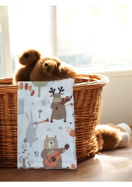 Woodland Çok Amaçlı Bebek Battaniyesi, Pazen Battaniye ,Kundak Flanel Puset Örtüsü