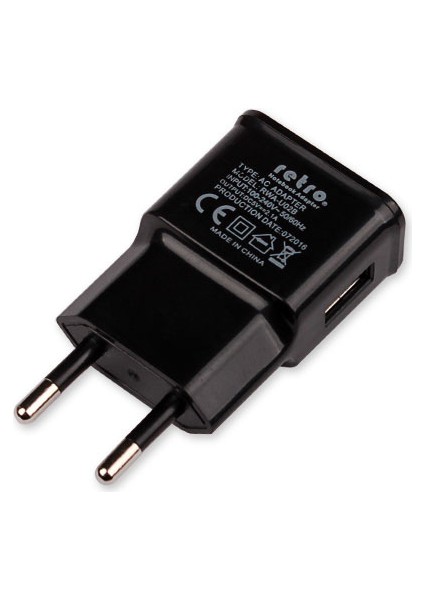 5V 2.1A Ipad, Tablet, Telefon USB Şarj Adaptörü - Siyah