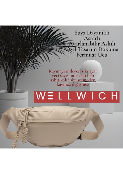 Bej Çapraz Çanta Bel Çantası Spor Çantası Ultra Hafif Oxford Kumaş Suya Dayanıklı