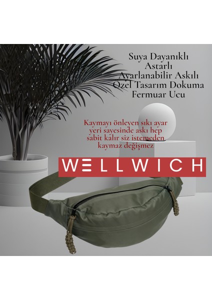 Haki Renk Çapraz Çanta Bel Çantası Spor Çantası Ultra Hafif Oxford Kumaş Suya Dayanıklı