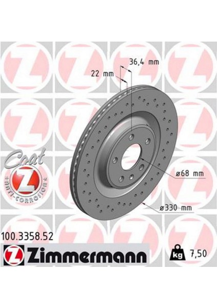 Xmpdby Arka Fren Aynasi Touareg 3.0tdi 17 A4-A5 1.8 Tfsi-2.0 Tdi 08 A6 2.0 Tfsi-2.8 Fsi 11 330X22X5XHVLI Delikli -986479750-986479C86-DF6175S