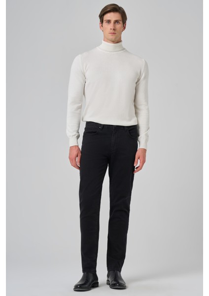 Erkek Siyah Denim 5 Cep Slim Fit Jean Kot Pantolon fiyatları