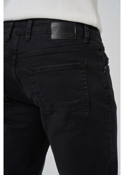 Erkek Siyah Denim 5 Cep Slim Fit Jean Kot Pantolon indirimleri