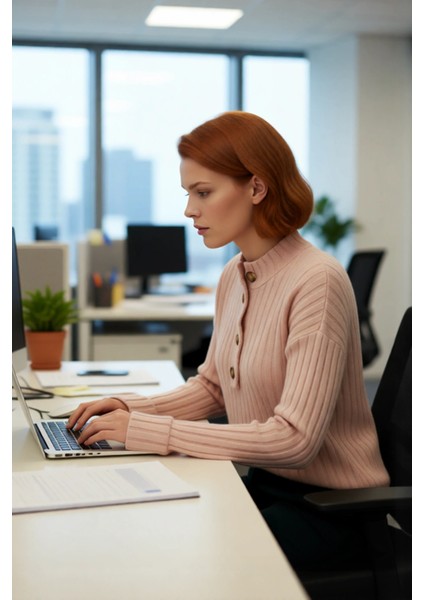 Kadın Ekru Rahat Kalıp Düz Desen Düğmeli Yaka Triko Kazak Sonbahar Kış Gardıropların Yıldızı