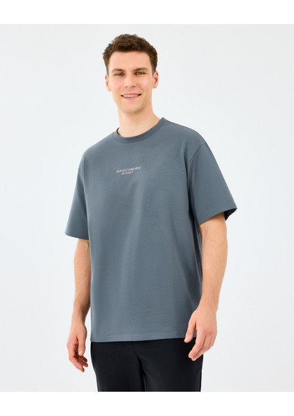 M Graphic Tee Reflect Logo Oversize T-Shirt Erkek Gri Tshirt S231094-3998 fiyatları