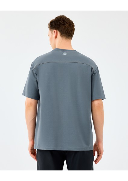 M Graphic Tee Reflect Logo Oversize T-Shirt Erkek Gri Tshirt S231094-3998 modelleri