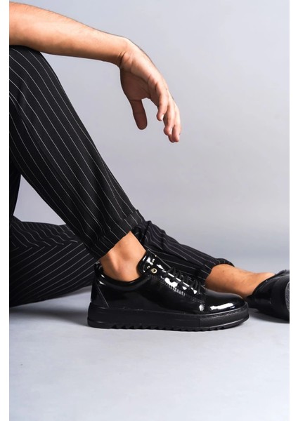 SLW152 Cool Bağcıklı Rugan Erkek Günlük Spor Klasik Ayakkabı Rst - Siyah modelleri