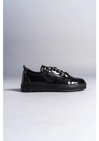 SLW152 Cool Bağcıklı Rugan Erkek Günlük Spor Klasik Ayakkabı Rst - Siyah fırsatları