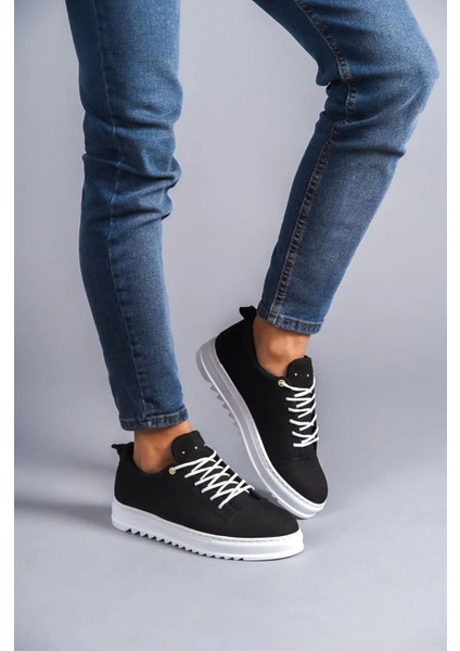 SLW152 Cool Bağcıklı Keten Erkek Günlük Spor Klasik Ayakkabı Kbt - Siyah fiyatları