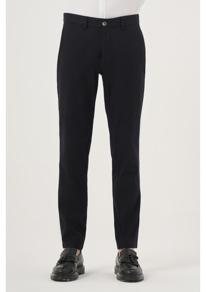 Erkek Siyah Yazlık Pamuk Yan Cep Slim Fit Chino Pantolon
