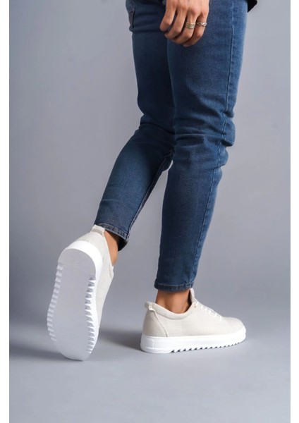 SLW152 Cool Bağcıklı Keten Erkek Günlük Spor Klasik Ayakkabı Kbt - Beyaz modelleri