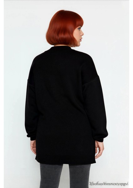 Kadın Basic Relaxed Kalıp Triko Kazak Balıkçı Yaka Düğme Detaylı Uzun Boy Konforlu Kış Kombinleri modelleri