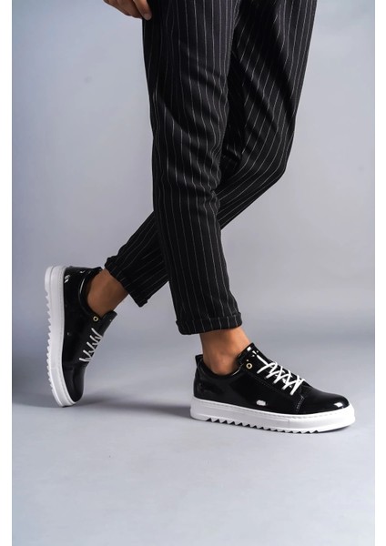 SLW152 Cool Bağcıklı Rugan Erkek Günlük Spor Klasik Ayakkabı Rbt - Siyah fiyatları