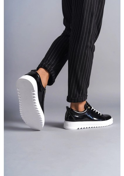 SLW152 Cool Bağcıklı Rugan Erkek Günlük Spor Klasik Ayakkabı Rbt - Siyah modelleri