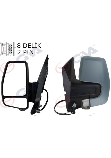 Depomix Diş Dikiz Aynasi Sol Transit Custom V362 12 Mekanik Astarli Sinyalli Konveks VM-6325PL 1766580-683BL5JA6