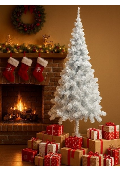 150CM Plastik Ayaklı Yılbaşı Çam Ağacı 258 Dal-Yoğun ve Sık-Gerçekçi Görünüm-Beyaz Renk fiyatları