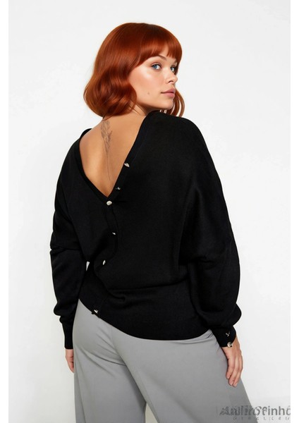 Kadın Basic Düz Siyah Triko Kazak Relaxed Fit V Yaka Standart Uzun Kol Soğuk Havaların Favorisi modelleri