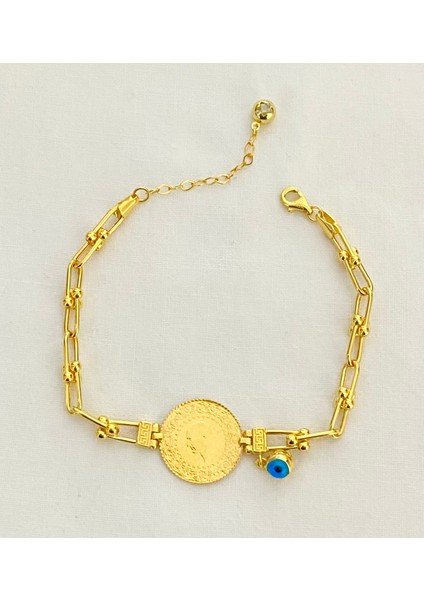 İtalyan Toplu Zincirli 22 Ayar Çeyrekli Bileklik indirimleri