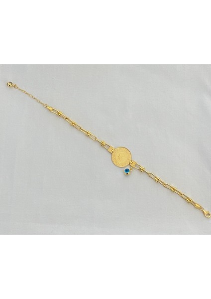 İtalyan Toplu Zincirli 22 Ayar Çeyrekli Bileklik