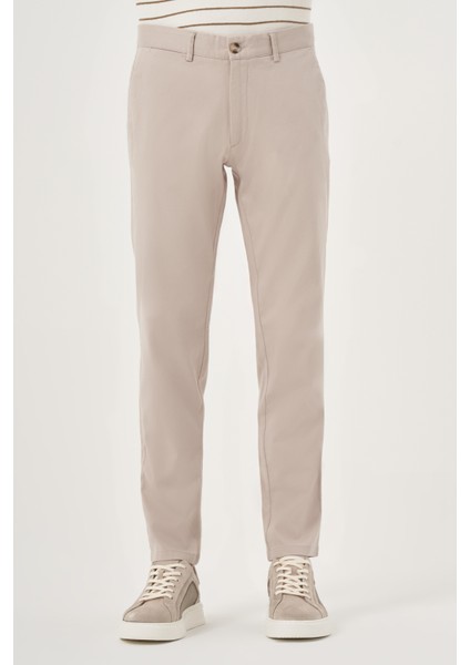 Erkek Taş Yazlık Pamuk Yan Cep Slim Fit Chino Pantolon