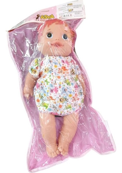 Asya Oyuncak Poşette Bebek ELF231007-MOR Elbiseli