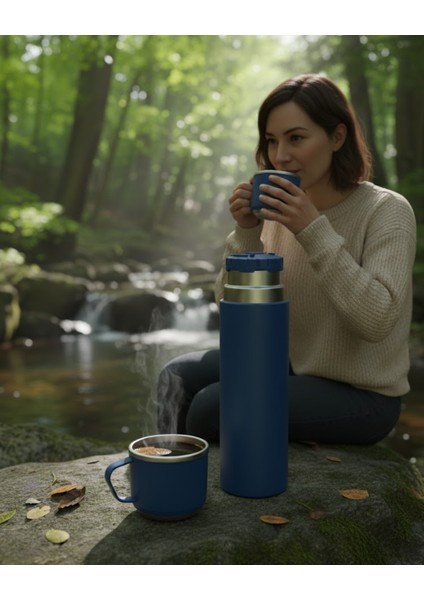 500 ml Bardaklı Paslanmaz Çelik Termos Çift Kat Isı Yalıtımlı Sıcak ve Soğuk Içecek Saklama fırsatları