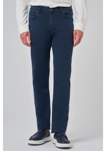 Erkek Lacivert Denim 5 Cep Dynamic Fit Jean Kot Pantolon
