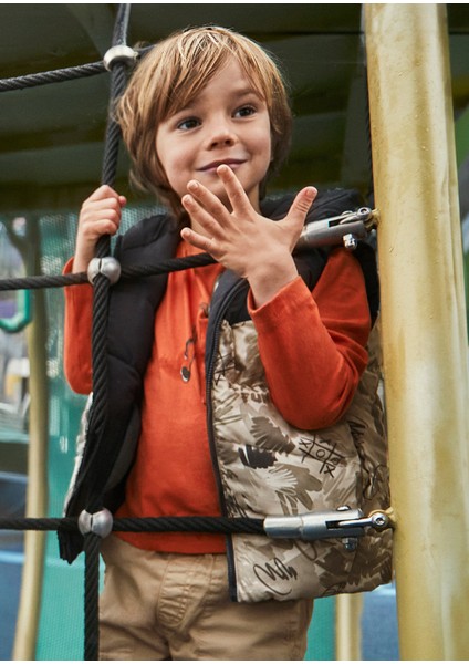 4-10 yaş Erkek Çocuk Çift Taraflı Şişme Yelek - Fermuarlı, Cepli, Kapüşonlu