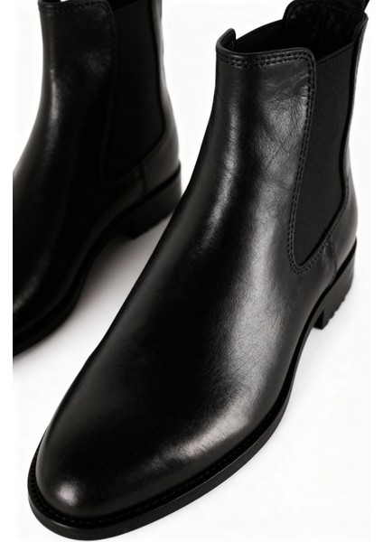 Klasik Deri Siyah Bot indirimleri