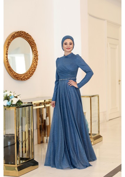 Simli Şifon Abiye Işıl