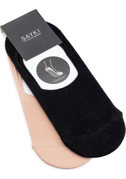 Siyah Pamuklu Ikili Babet Çorap