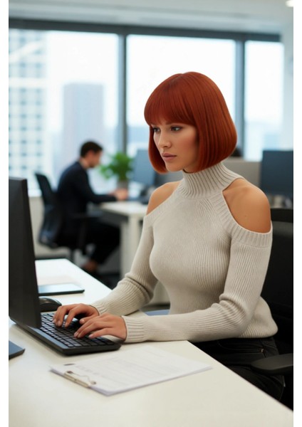 Kadınlara Özel Simli Selanik Dokuma Dik Yaka Omuz Dekolteli Triko Kazak Kış Kombinleri Için