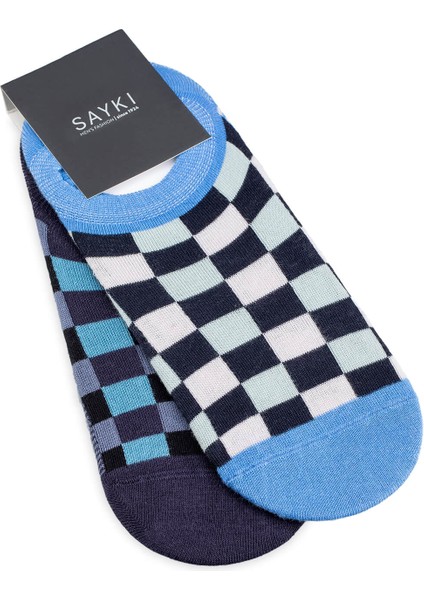 Lacivert 2'li Kareli Babet Çorap