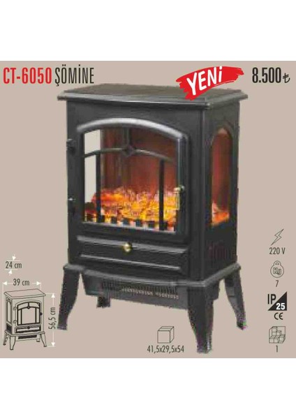 6050 Elektrikli Şömine